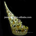 Moda grande alto diamante pageant tiara coroa